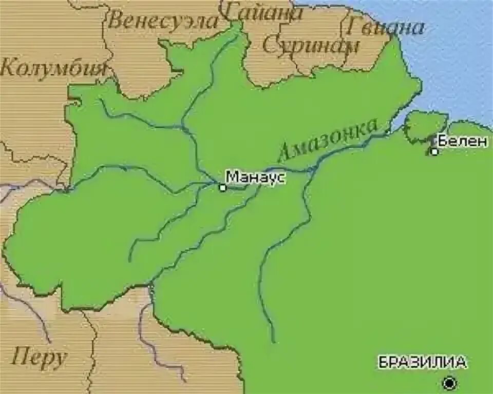 По какой территории протекает река амазонка