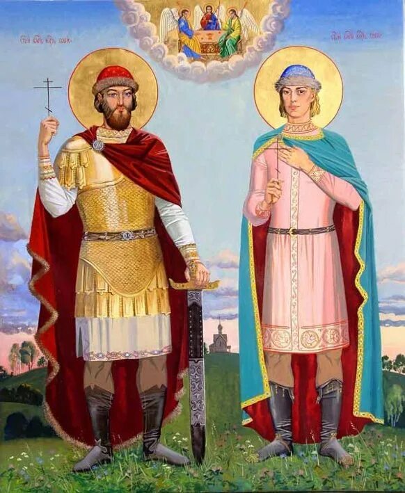 Известные русские святые. Икона святых князей Бориса и Глеба.