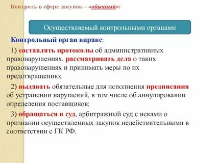 Контроль в сфере закупок аудит закупок