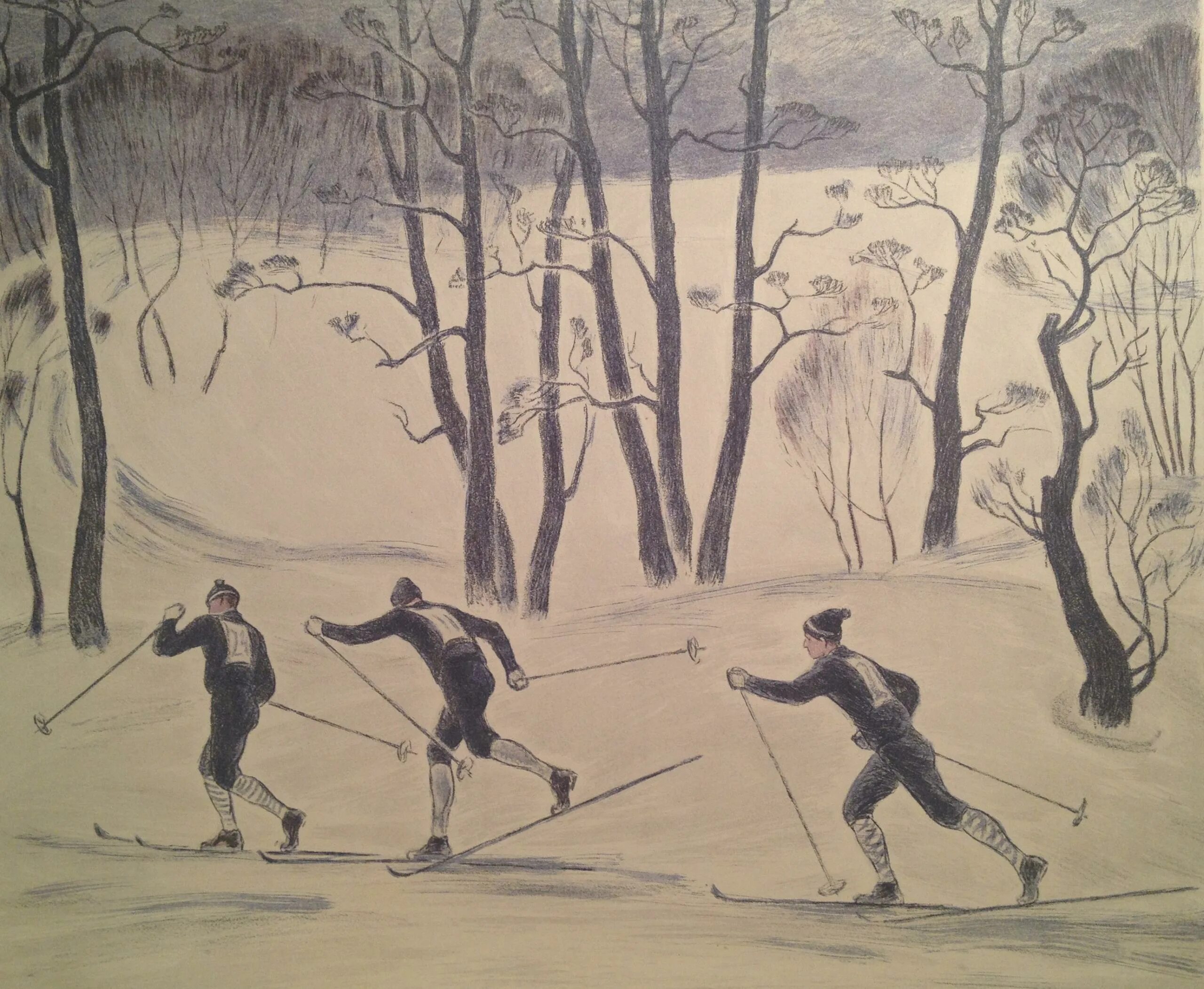 Картина лыжники. Дейнека лыжники 1931. Дейнека лыжники картина.