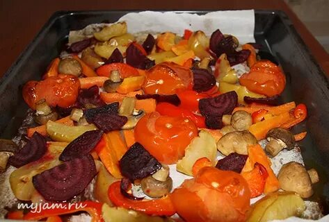 Овощи в духовке запеченные целиком для салата