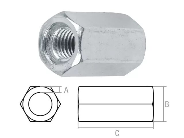 STARFIX гайка м6 удлиняющая, цинк (3000 шт в коробе) SM-86959-3000. М10 удлиненная гайка м10*17*30. Гайка удлиняющая м10 40мм. Гайка удлиняющая м20 (2.5х30х60). Гайка удлиненная размеры