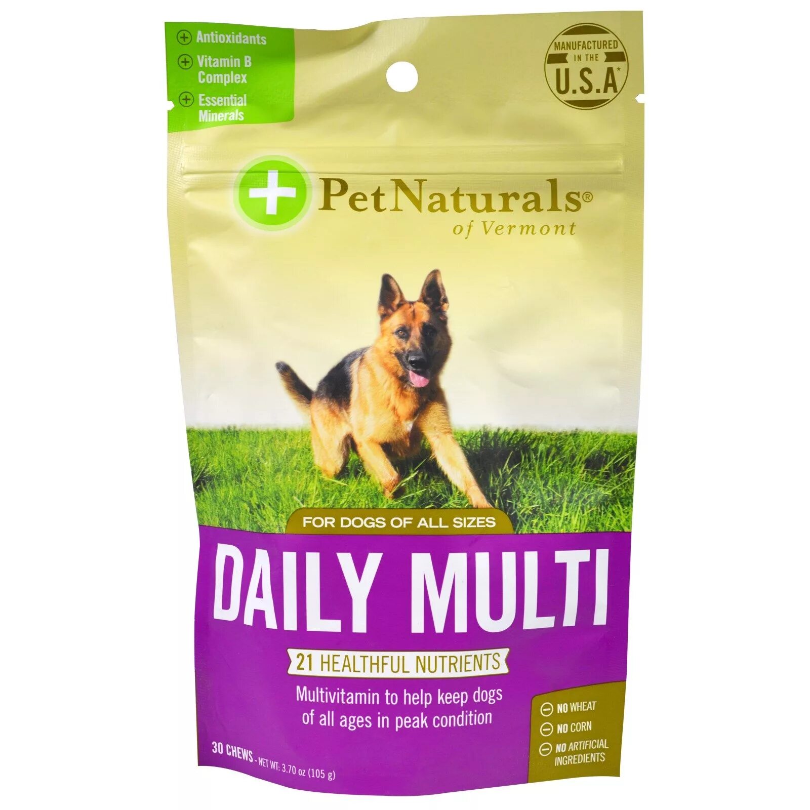 Pet naturals of Vermont. Добавка в корм Pet naturals of Vermont Daily Probiotic для собак. Pet naturals, Daily Multi, комплекс питательных веществ для собак, 525 г (18,52 унции). Pet naturals