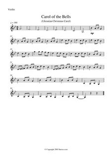 Carol of the bells скрипка