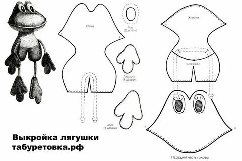 Выкройка лягушки