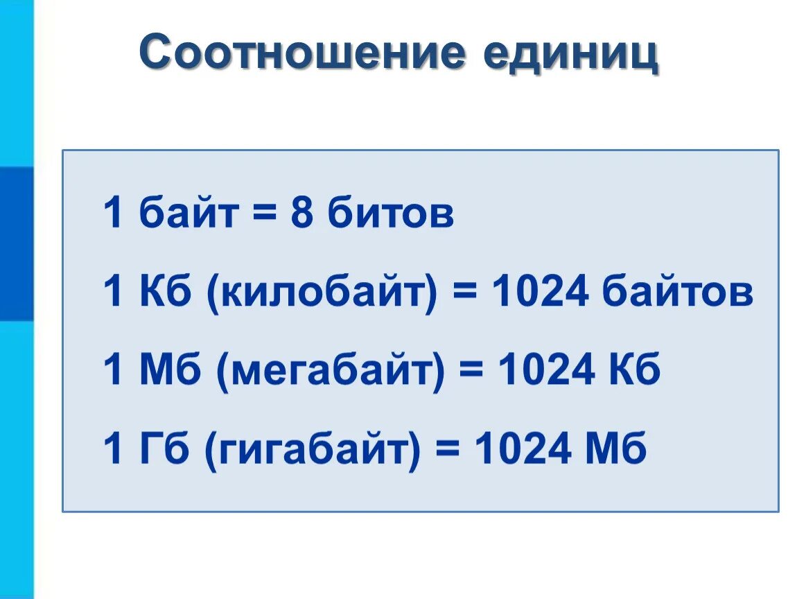 1 гбайт в кбайт. 1 Байт = 8 битов 1 КБ (килобайт) = 1 МБ (мегабайт) = 1 ГБ (гигабайт) =. Единицы измерения байт КБ МБ ГБ таблица. Соотношение битов и байтов таблица. Таблица соотношения битов байтов килобайтов мегабайтов.