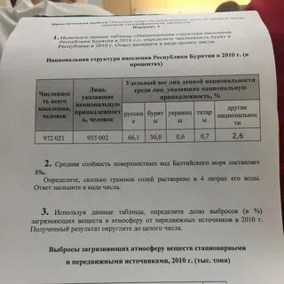 Используя данные таблицы национальная структура населения республики