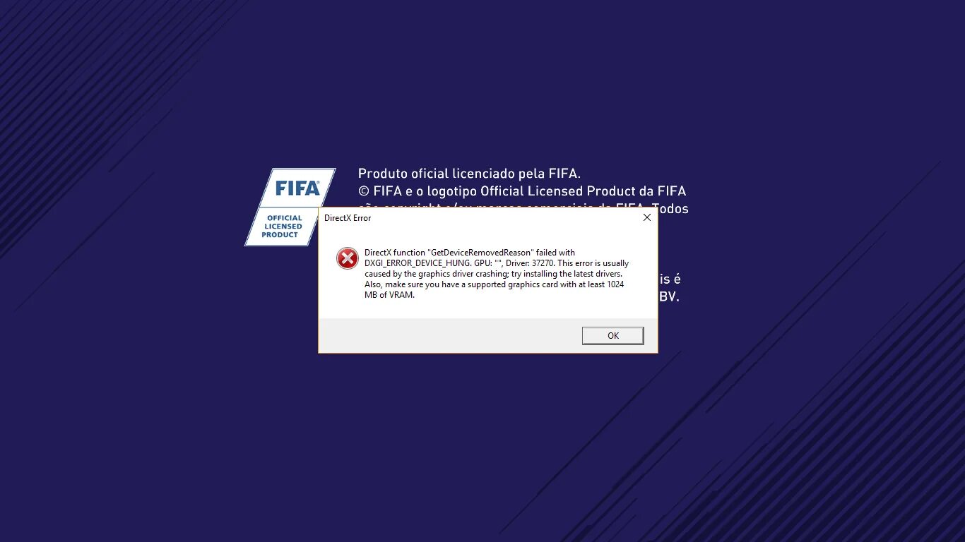 Вылетает fifa. При запуске игры ошибка DIRECTX. DIRECTX Error ошибка в ФИФА. Вылетает ФИФА 18 при запуске. Ошибка загрузки в ФИФА 19.