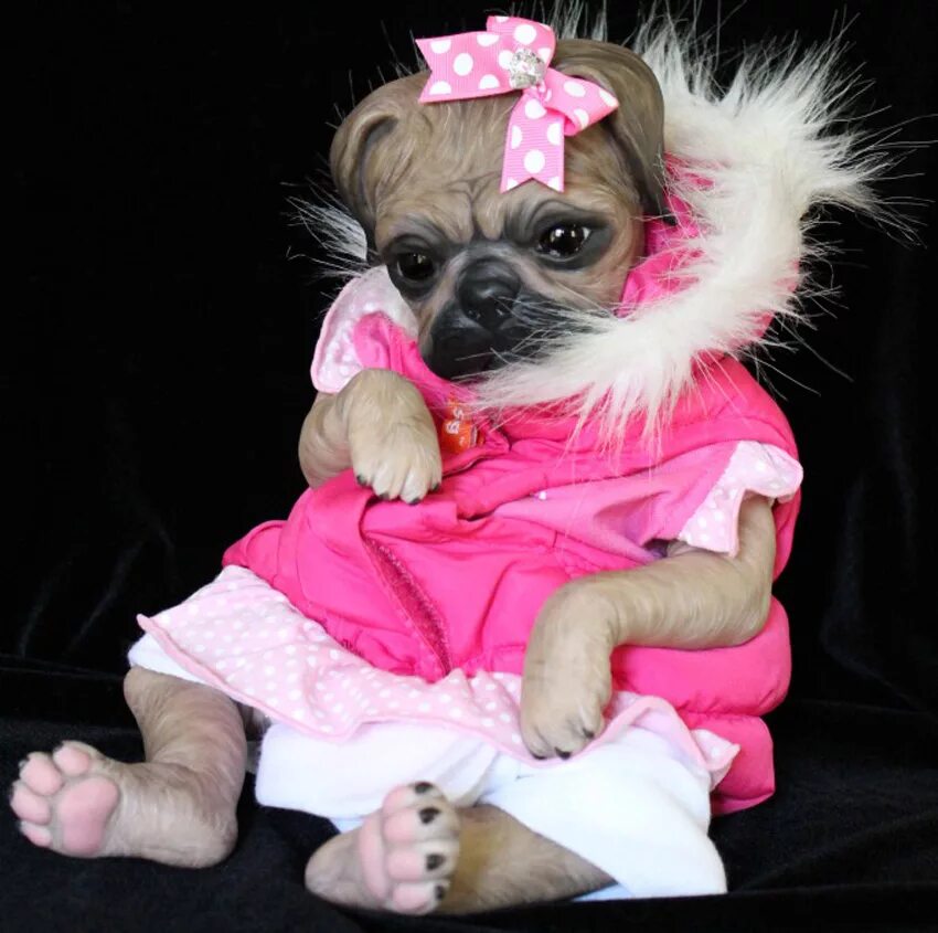 Игрушки реборн животные. Реборн мопс. Кукла реборн обезьянка. Реборн животные. Реборн животные.