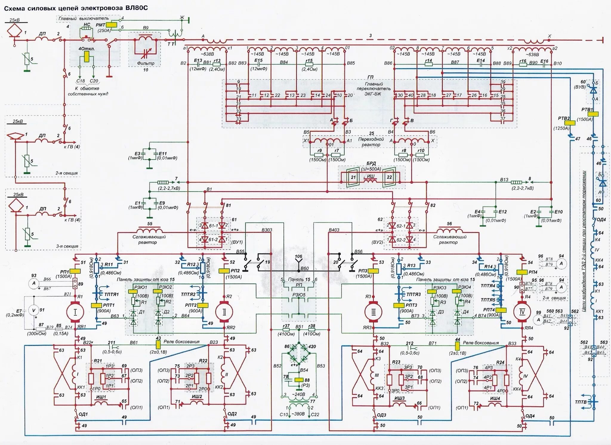 Электрические цепи электровоза вл80с. Схема электрических цепей электровоза вл80с. Эл схема вл 80с. Силовая схема электровоза вл80с. Цепи электровоза вл80с