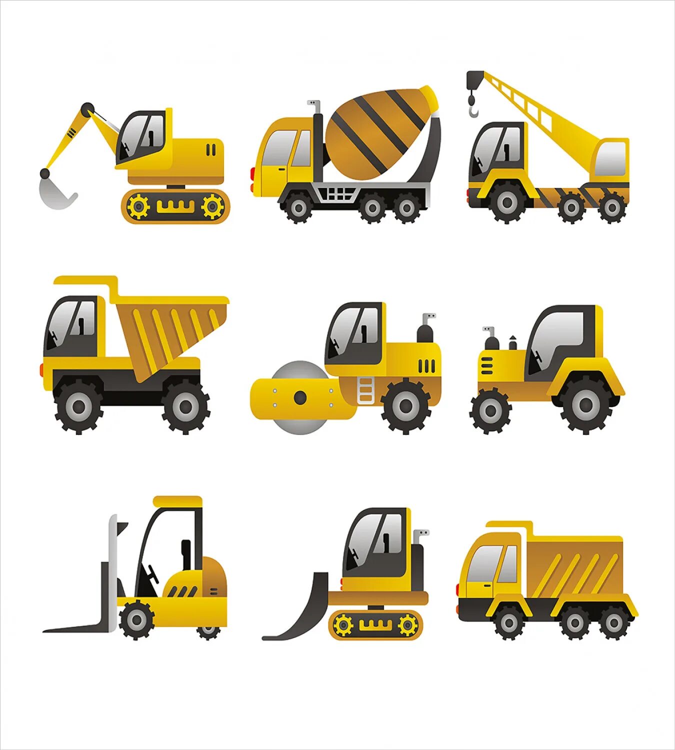Первая строительная техника. Строительная техника. Строительные машины. Строительная техника для детей. Строительные машины вектор.
