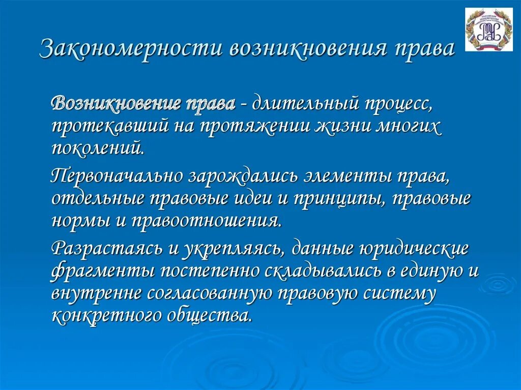 Международное право появление. Закономерности возникновения государства.