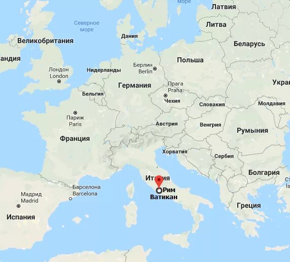 Где находится ватикан на карте