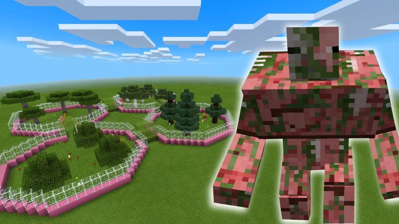 Свиная ферма майнкрафт. Ферма зомби майнкрафт. Голем на ферме. Minecraft Zombie Pigman.