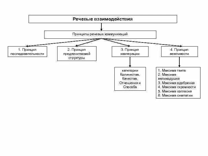 Речевые принципы. Структурные принципы речевой коммуникации. Последовательность коммуникативной речи. Принципы взаимодействия речь.