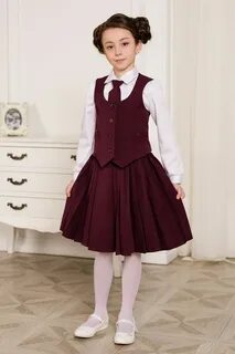 Бордовая школьная форма