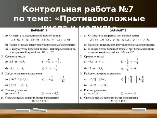 Противоположные числа модуль числа задания. Контрольная по математике модуль числа 6 класс. Математика 6 класс модуль числа противоположные числа. Контрольная по математике с ответами 6 класс модуль числа. Контрольная 5 тема отрицательные числа