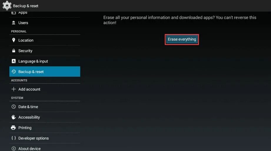 Как сделать сброс настроек dexp. Как настроить андроид тв приставку. сбросить настройки приставки. перезагрузка телевизионной приставки reset. настройки android tv.