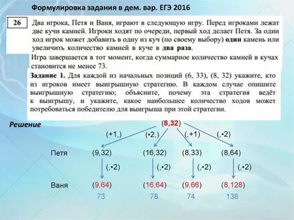 Выигрышная стратегия егэ