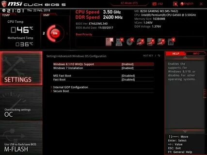 Как установить винду через биос msi