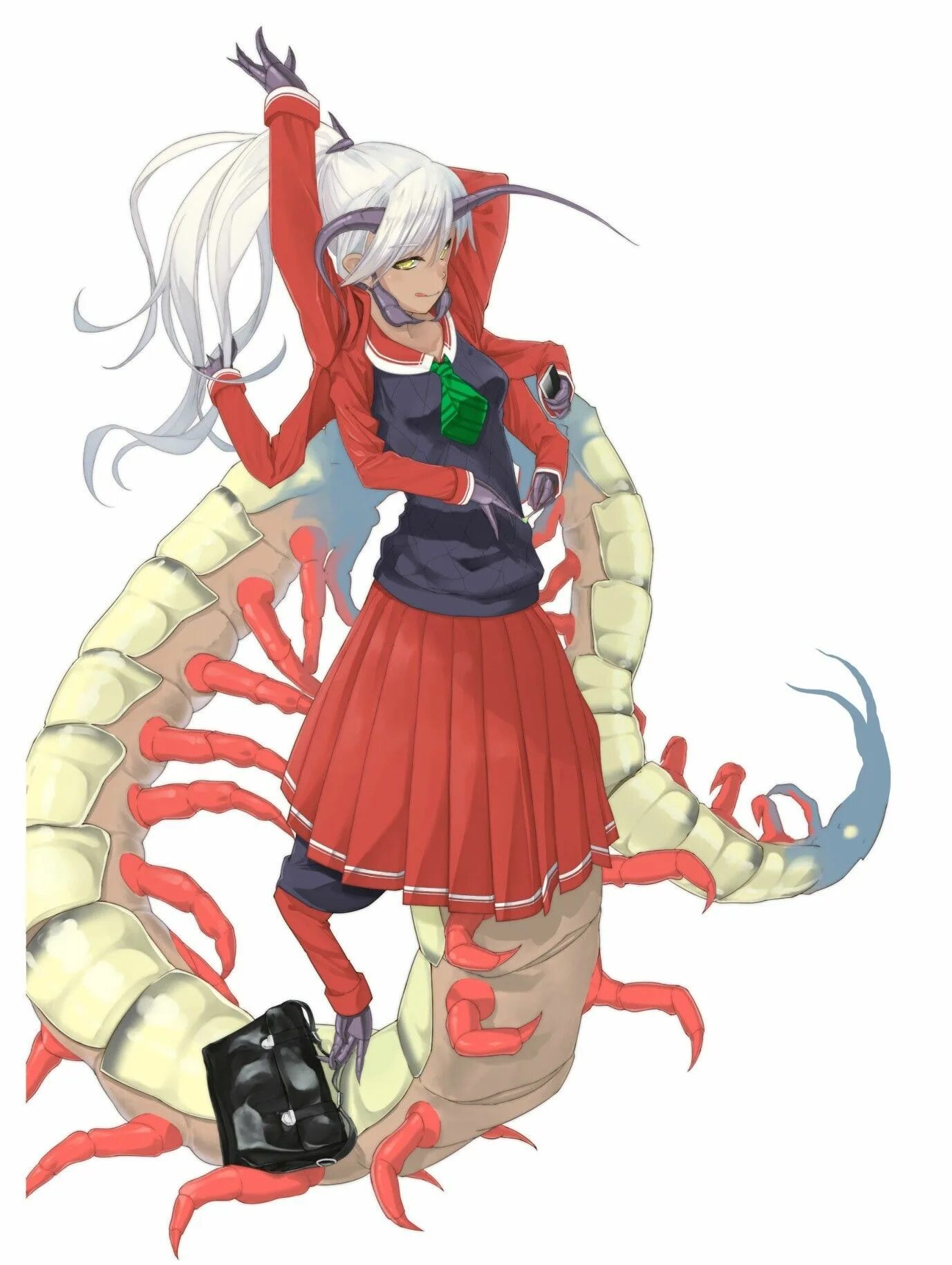 Сколопендра монстр аниме. Mge мамоно. Девушка сороконожка. Каэдэ monster girl. Сколопендра тян.