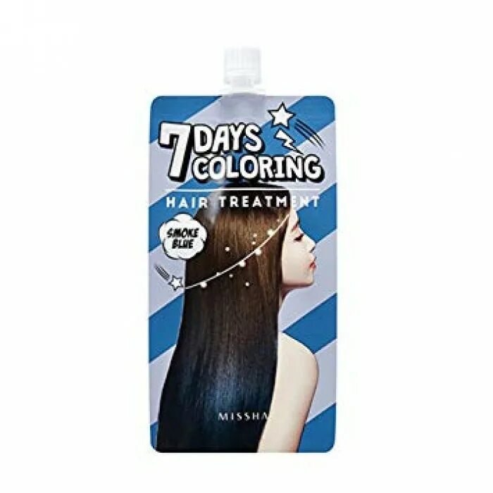 7days color. Краска-тинт для волос 7 days coloring hair treatment. маска missha 7 days coloring hair treatment smoke blue. маска для волос 7 days coloring. 7 дейс краска для волос.