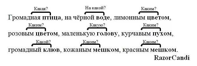 Оперение ее переливалось лимонным и розовым цветом. На чёрной воде озера плавала громадная птица разобрать предложение. На черной воде озера плавала громадная птица разбор предложения. Птицы разбери предложение.