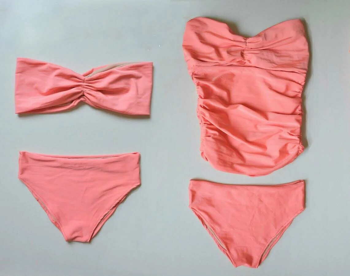 Купальник бандо с перекрутом. Платье из резиночек. Сшить купальник. Как сделать купальник. Шьем купальник своими.