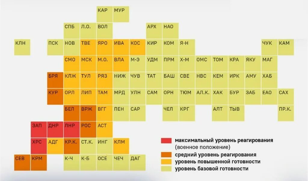 Карта повышения уровня. Уровни военного положения. Средний уровень реагирования. Карта уровней готовности. Уровни военной готовности по регионам.