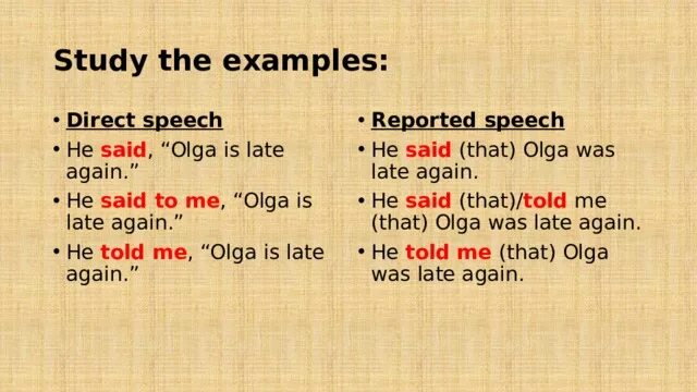 Reported Speech told. Reported Speech says. Told said разница в косвенной речи. Say tell reported Speech.