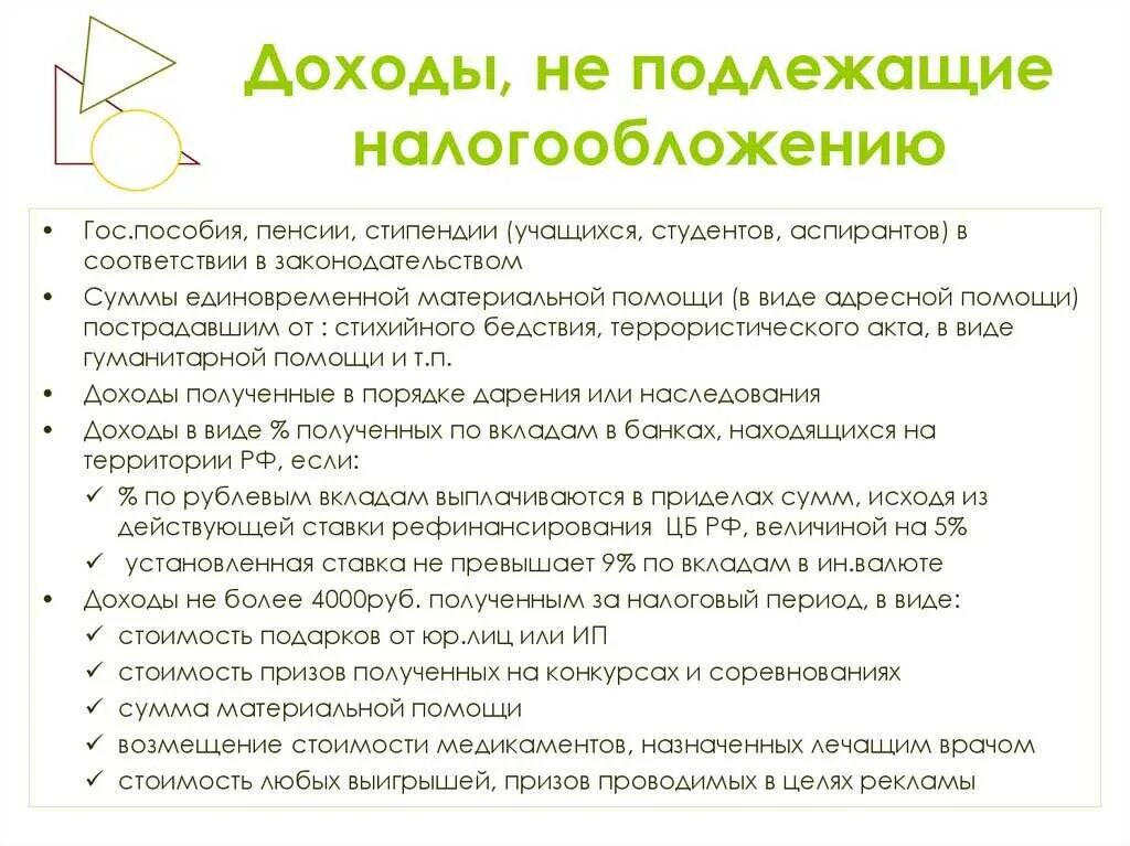 Доход освобождается от ндфл. Доходы не подлежащие налогообложению.