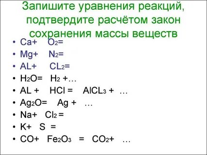 Как писать уравнения по химии