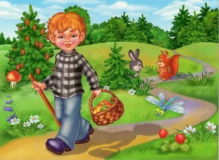 Игры собираем ягоды. Дети собирают ягоды. Грибник для детей. Картинки для дошкольников. С кузовком лукошком по лесным дорожкам.