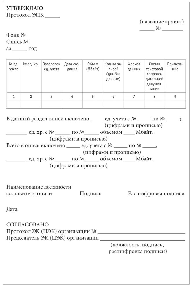 Сдача документов в архив организации. Опись электронных дел документов постоянного хранения. Опись дел для передачи в архив. Пример заполнения описи постоянного хранения. Образец описи дел «о передаче документов в архив».