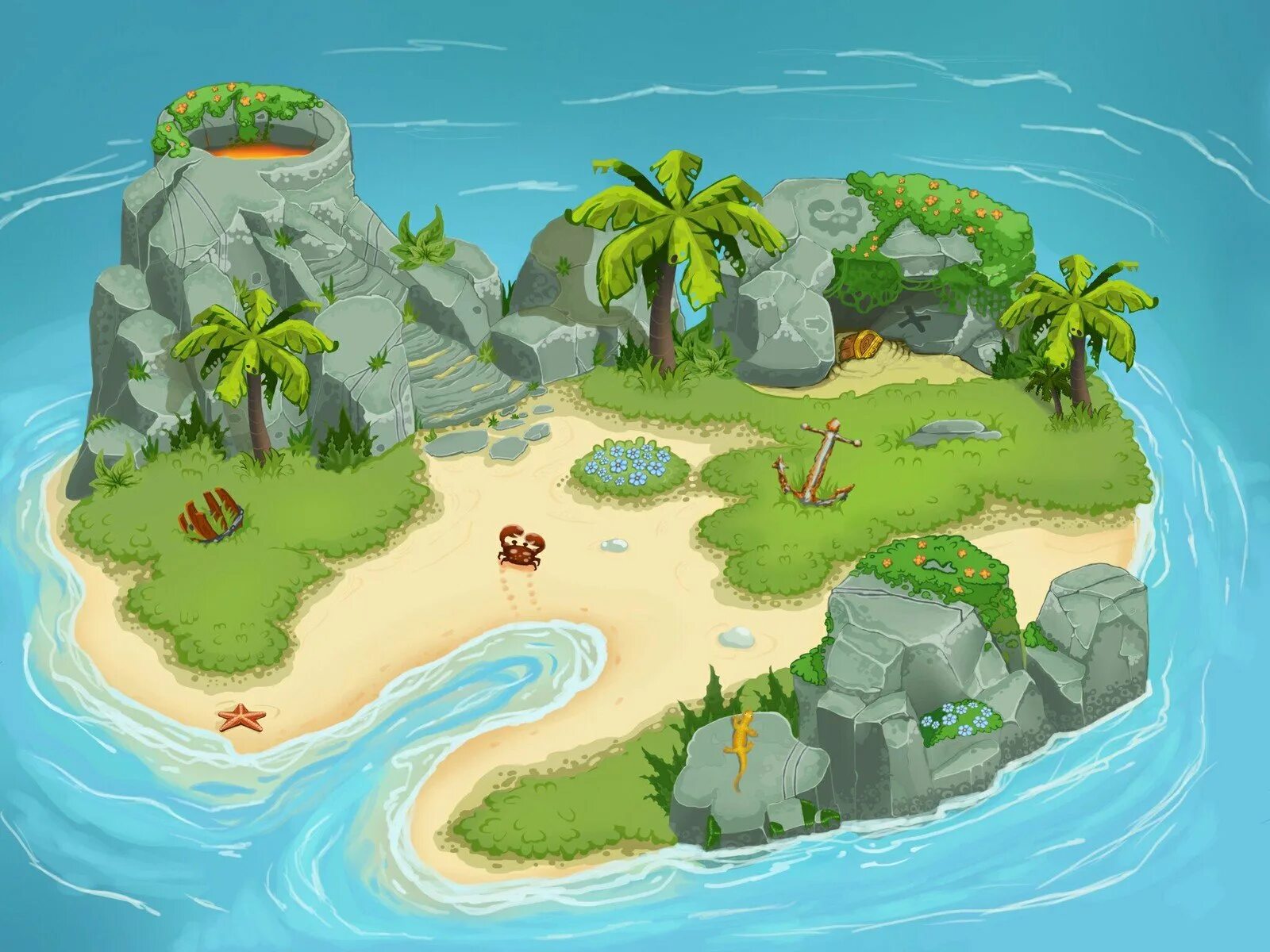 Island site game. Сказочный остров. Остров мультяшный. Остров для детей. Красивый остров для детей.