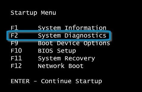 Startup menu