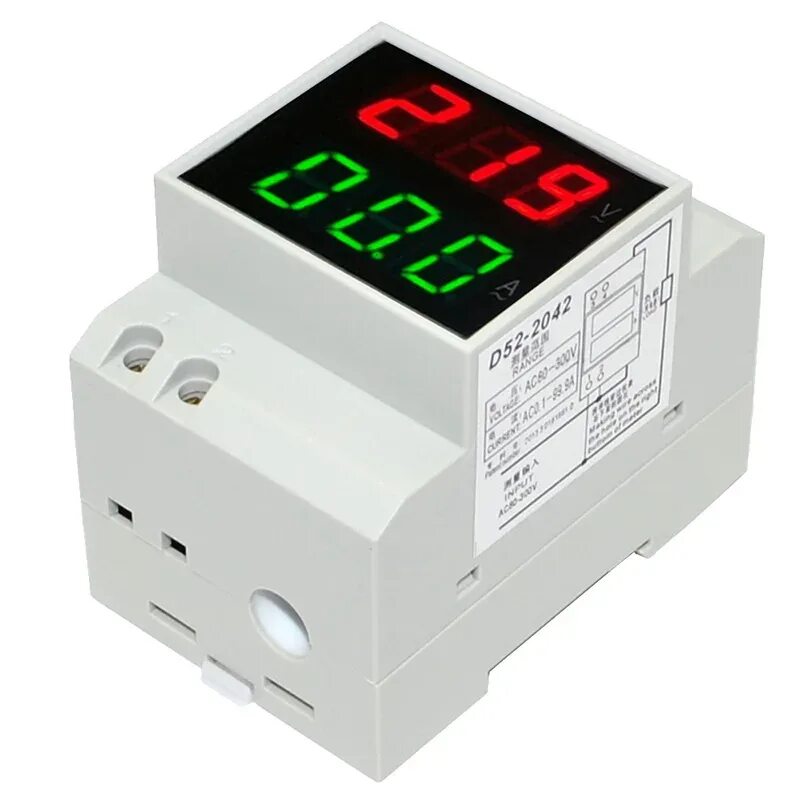 Амперметр д. Ампервольтметр, d52-2042 ac200-450v,. вольтметр и амперметр цифровой 220. d52-2042. вольтметр цифровой 220в.