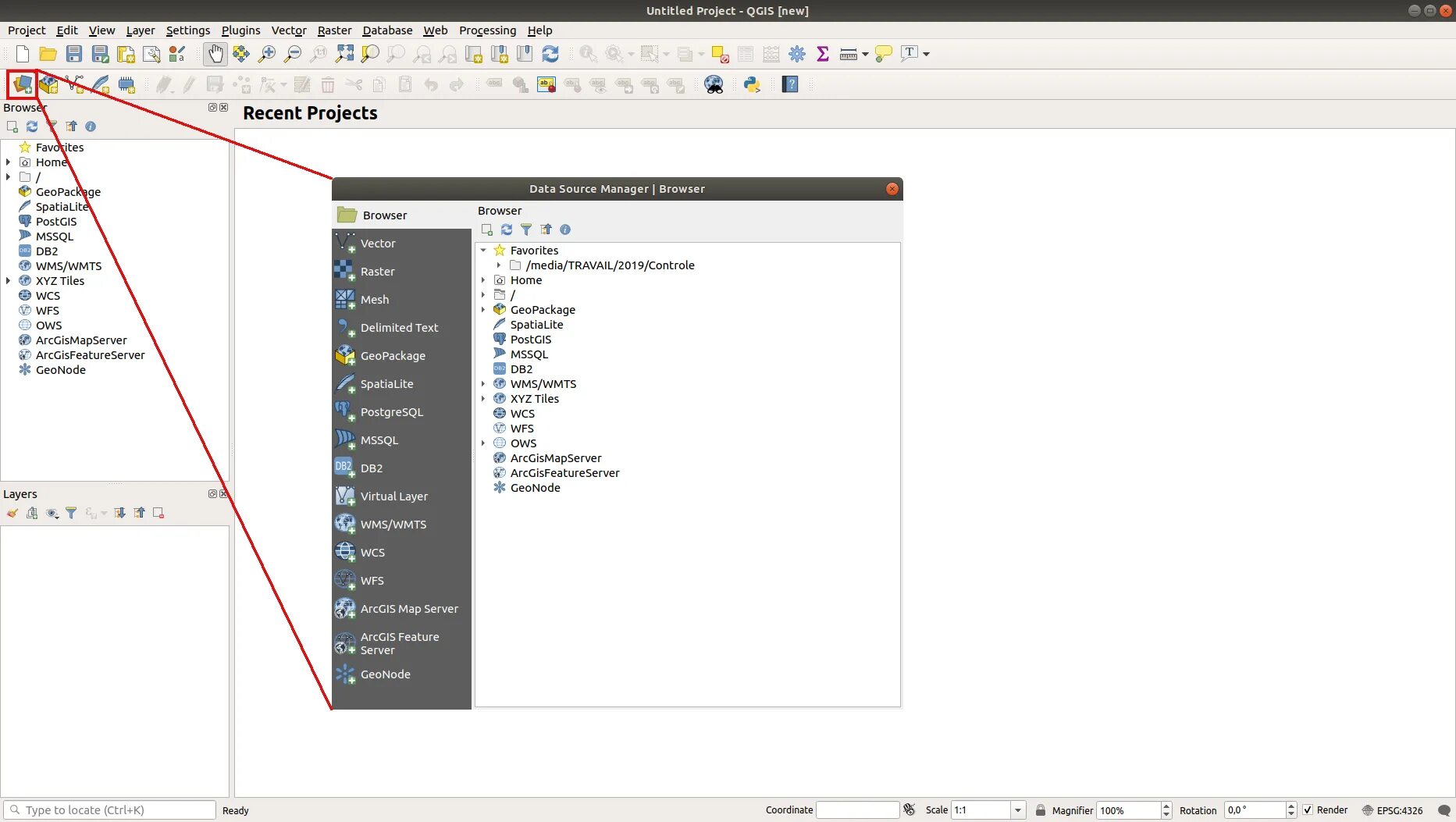 Data source manager. Исследование данных в qgis. qgis интерфейс. layers в qgis. data source manager qgis.
