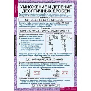Таблицы математика 5