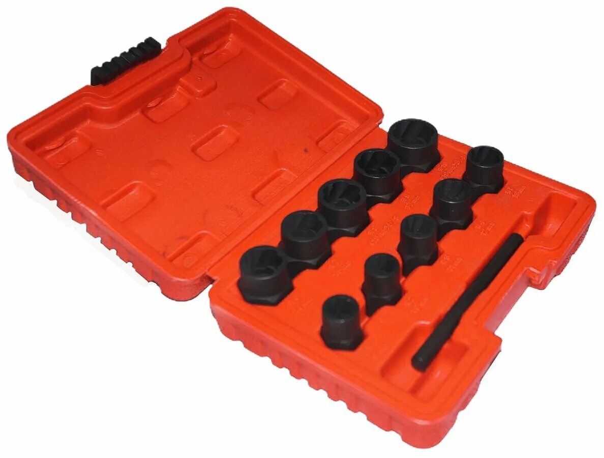 набор головок экстракторов для поврежденных болтов и гаек 11пр. Jtc-1321s набор головок для поврежденных болтов. экстрактор для болтов/шпилек 21 мм. набор головка-экстрактор для поврежденных болтов/гаек 19мм 1/2 forsage f-90619. набор головок экстракторов для поврежденных болтов и гаек 5пр.