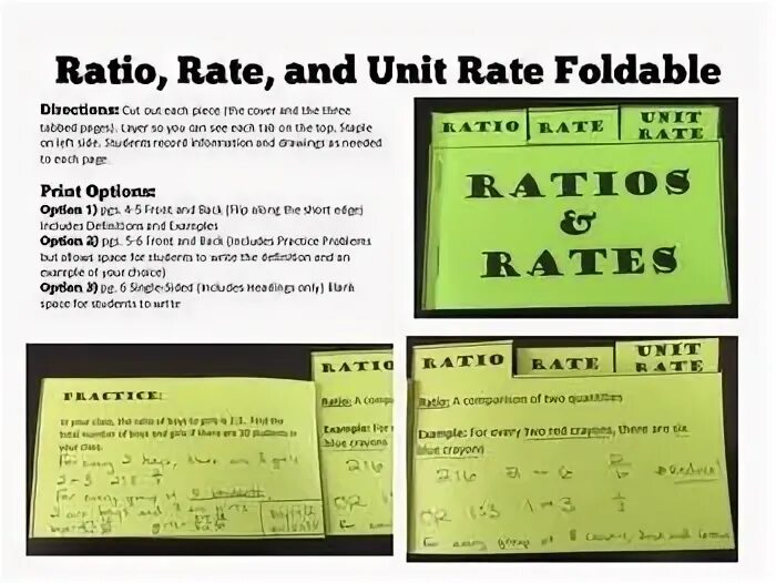 Unit rate. Rate ratio.