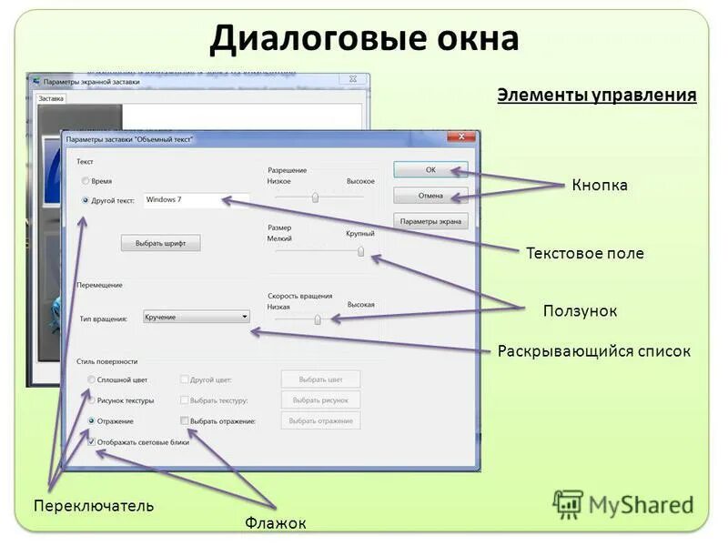 Стандартные элементы управления. Элементы управления виндовс. Управляющие элементы окна. Управляющие элементы окна. К элементам управления диалогового окна относятся.