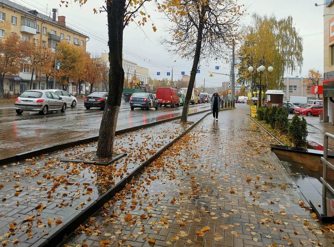 Тверская улица поздняя осень. Осень в городе. Октябрь в городе. Осенний город.