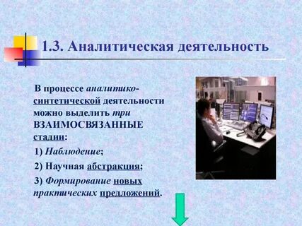 Роль аналитической деятельности