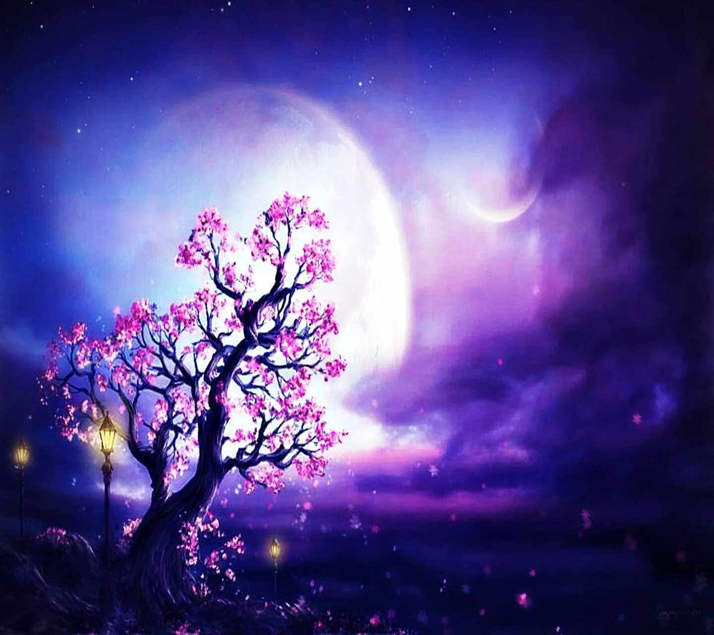 Картинки ночь добра. Спокойной весенней ночи. Фиолетовая Луна картинки. Весенняя ночь. Спокойной ночи весенней ночи.