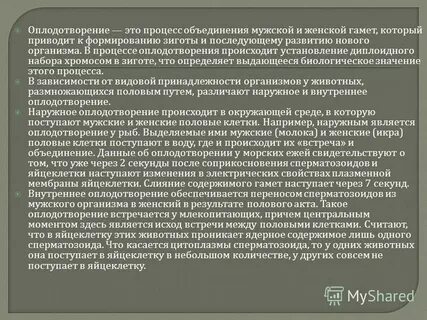 Оплодотворение это слияние мужской и женской