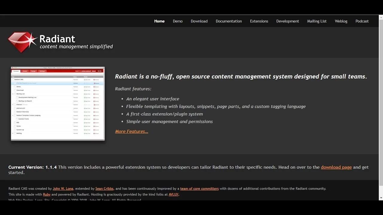 Build cms. Radiant программа. apache cms. cms nima. cms afzalliklari.