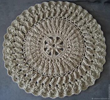 Салфетки крючком из шнура круглые