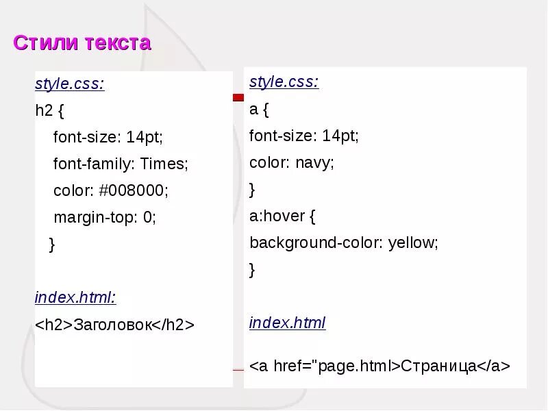 Писать html css