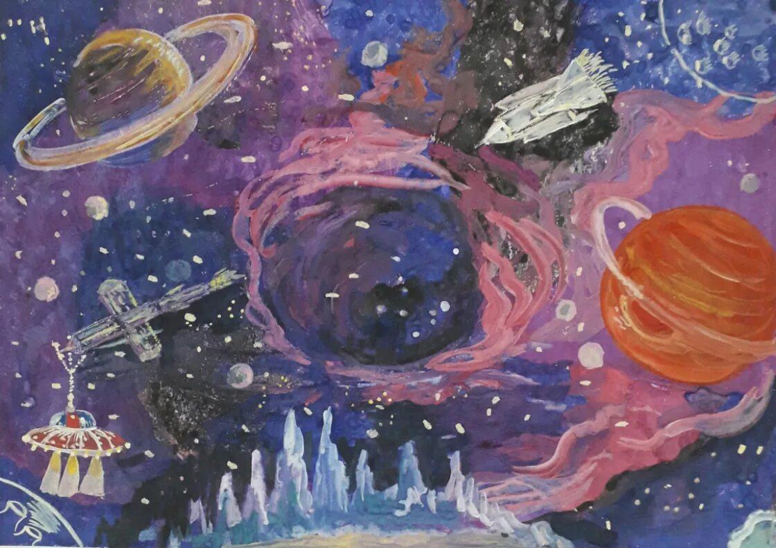 Рисунок на тему космические просторы. Рисунок на тему таинственный космос. Рисунки на тему в просторах космоса. Загадочный космос рисунки